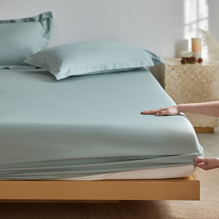 轩和家居 2025新款50S贡缎长绒棉纯棉单床笠单品床笠床笠单件 薄荷绿