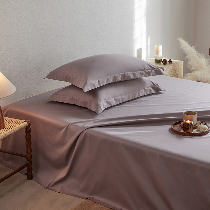 91家纺网 家纺一手货源 找家纺 轩和家居 2025新款50S贡缎长绒棉纯棉单床单单品床单床单单件 丹麦紫