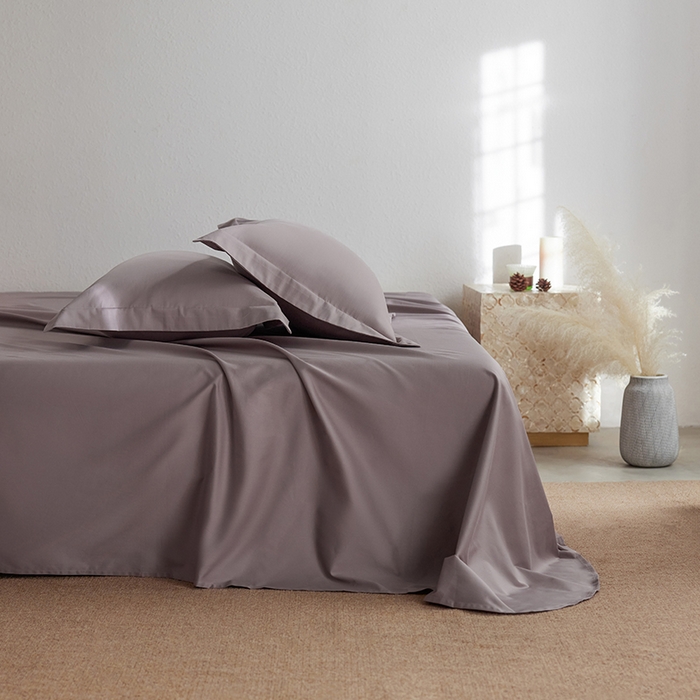 91家纺网 家纺一手货源 找家纺 轩和家居 2025新款50S贡缎长绒棉纯棉单床单单品床单床单单件 丹麦紫