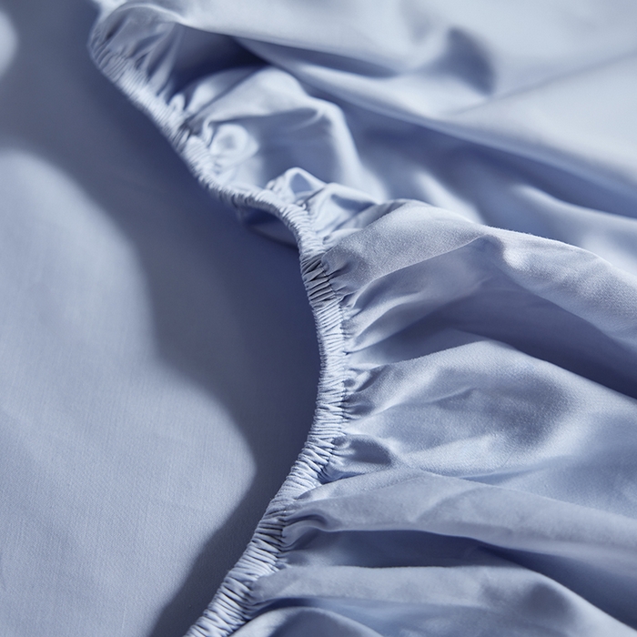 91家纺网 家纺一手货源 找家纺 轩和家居 2025新款50S贡缎长绒棉纯棉单床笠单品床笠床笠单件 碧落蓝