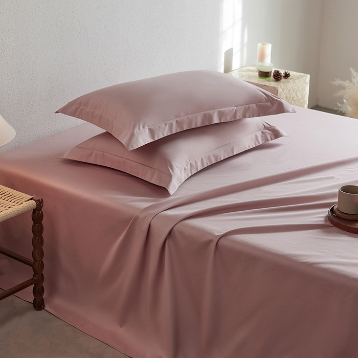 91家纺网 家纺一手货源 找家纺 轩和家居 2025新款50S贡缎长绒棉纯棉单床单单品床单床单单件 复古粉