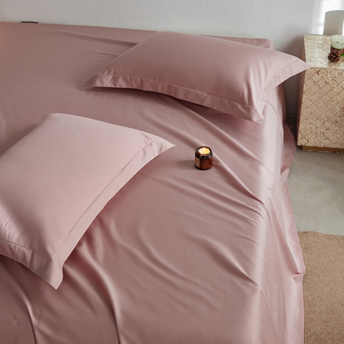 91家纺网 家纺一手货源 找家纺 轩和家居 2025新款50S贡缎长绒棉纯棉单床单单品床单床单单件 复古粉