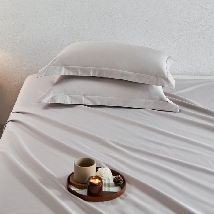 91家纺网 家纺一手货源 找家纺 轩和家居 2025新款50S贡缎长绒棉纯棉单枕套单品枕套枕套单件 迷雾灰