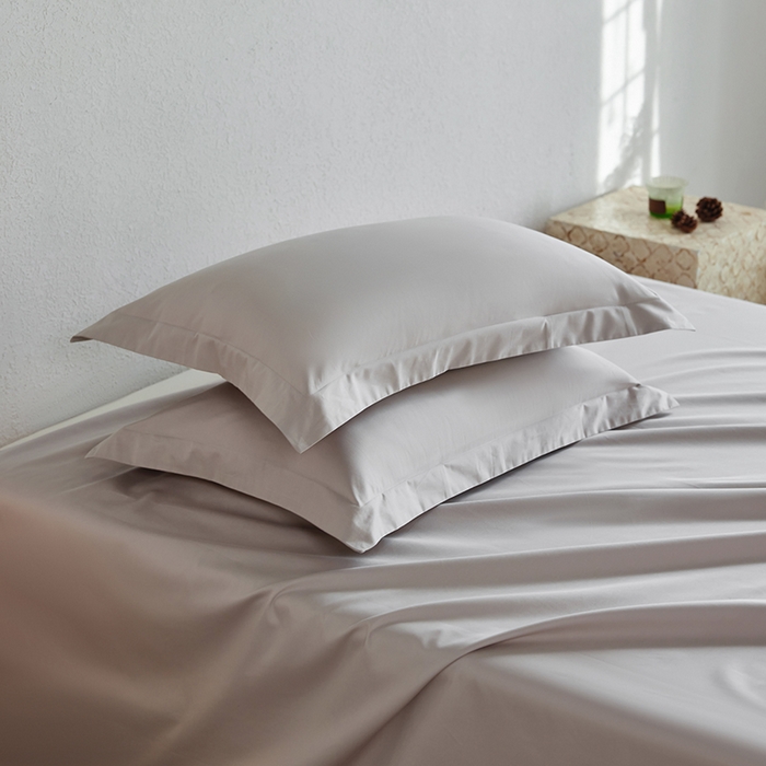 91家纺网 家纺一手货源 找家纺 轩和家居 2025新款50S贡缎长绒棉纯棉单枕套单品枕套枕套单件 迷雾灰