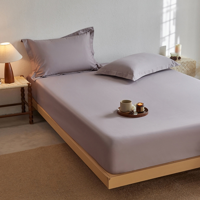 91家纺网 家纺一手货源 找家纺 轩和家居 2025新款50S贡缎长绒棉纯棉单床笠单品床笠床笠单件 丹麦紫