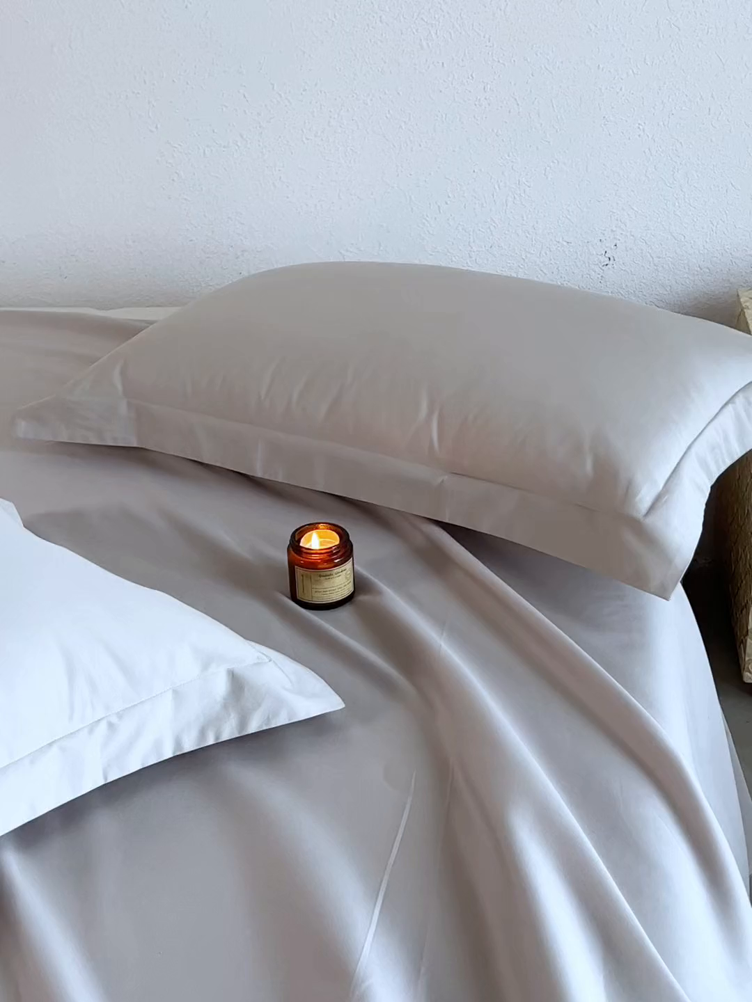 91家纺网 家纺一手货源 找家纺 轩和家居 2025新款50S贡缎长绒棉纯棉单枕套单品枕套枕套单件 迷雾灰