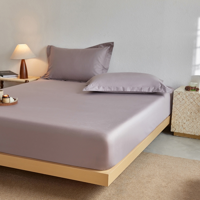 91家纺网 家纺一手货源 找家纺 轩和家居 2025新款50S贡缎长绒棉纯棉单床笠单品床笠床笠单件 丹麦紫