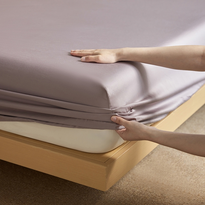 91家纺网 家纺一手货源 找家纺 轩和家居 2025新款50S贡缎长绒棉纯棉单床笠单品床笠床笠单件 丹麦紫