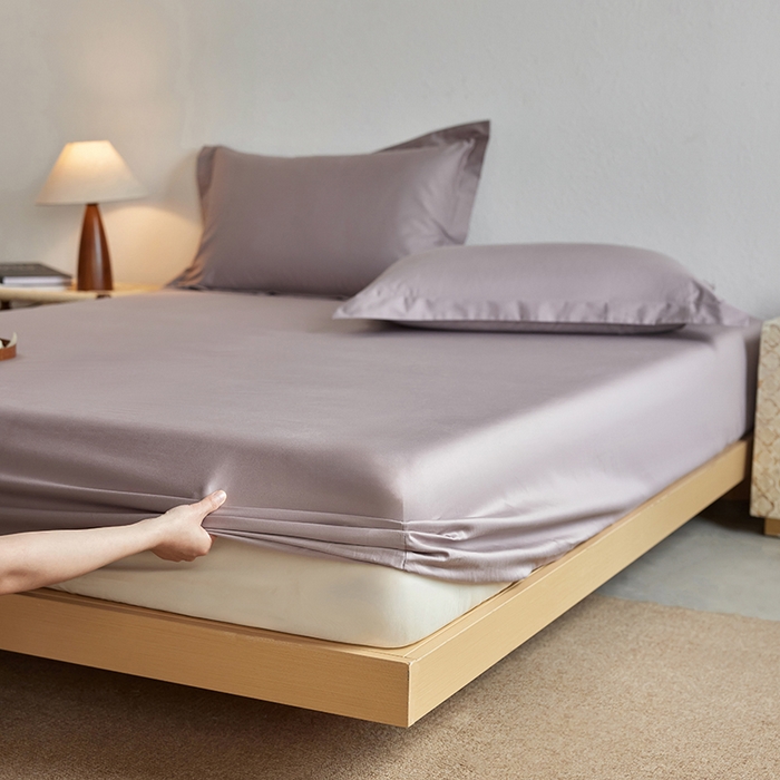 91家纺网 家纺一手货源 找家纺 轩和家居 2025新款50S贡缎长绒棉纯棉单床笠单品床笠床笠单件 丹麦紫