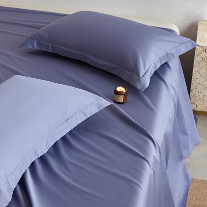 91家纺网 家纺一手货源 找家纺 轩和家居 2025新款50S贡缎长绒棉纯棉单床单单品床单床单单件 海茵蓝