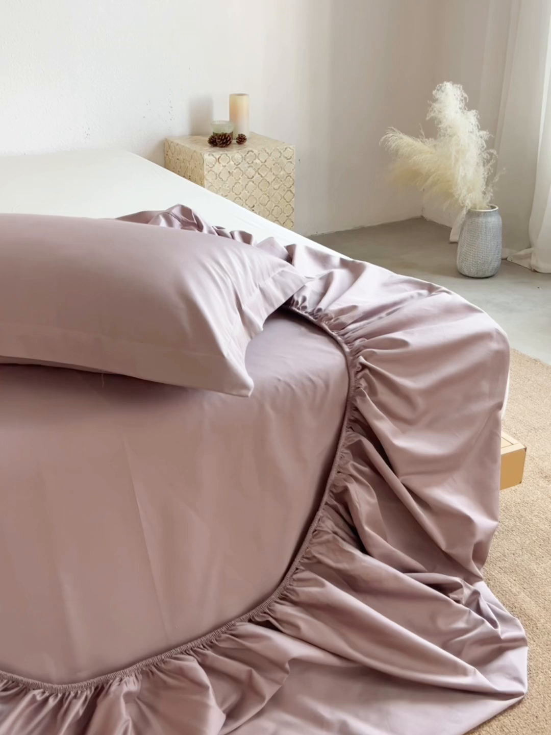 91家纺网 家纺一手货源 找家纺 轩和家居 2025新款50S贡缎长绒棉纯棉单床笠单品床笠床笠单件 丹麦紫