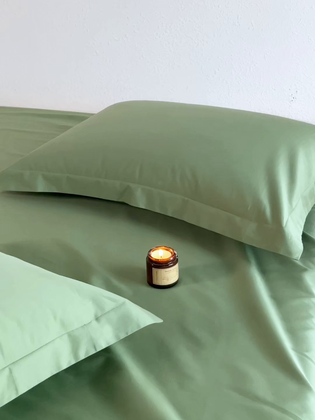 91家纺网 家纺一手货源 找家纺 轩和家居 2025新款50S贡缎长绒棉纯棉单枕套单品枕套枕套单件 抹茶绿