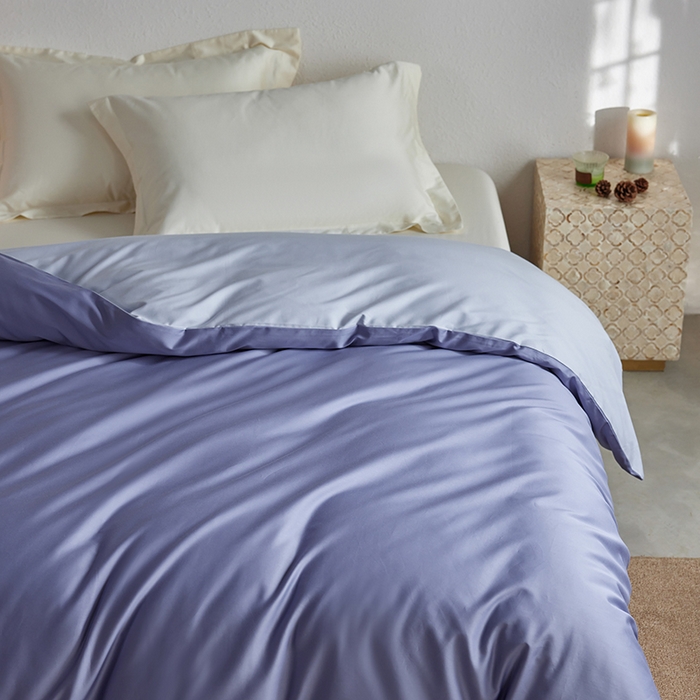 91家纺网 家纺一手货源 找家纺 轩和家居 2025新款50S贡缎长绒棉纯棉单被套单品被套被套单件 海茵蓝+碧落蓝