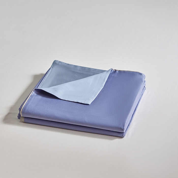 91家纺网 家纺一手货源 找家纺 轩和家居 2025新款50S贡缎长绒棉纯棉单被套单品被套被套单件 海茵蓝+碧落蓝