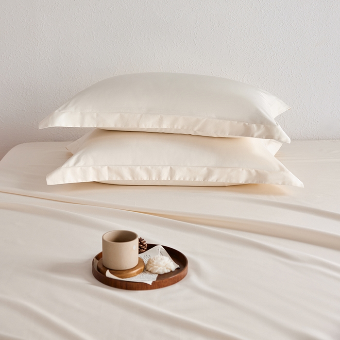 91家纺网 家纺一手货源 找家纺 轩和家居 2025新款50S贡缎长绒棉纯棉单枕套单品枕套枕套单件 奶芋黄