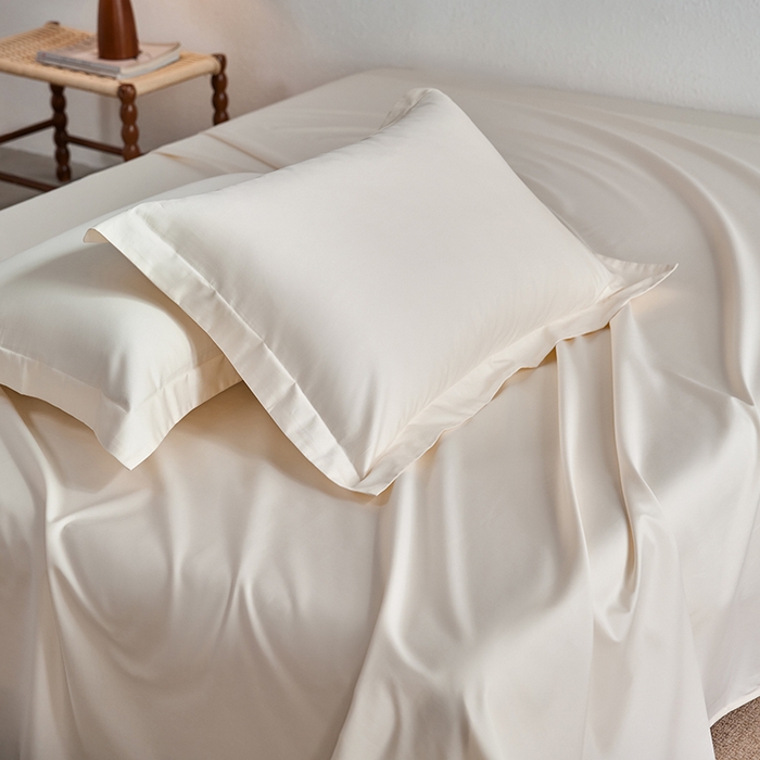 91家纺网 家纺一手货源 找家纺 轩和家居 2025新款50S贡缎长绒棉纯棉单枕套单品枕套枕套单件 奶芋黄