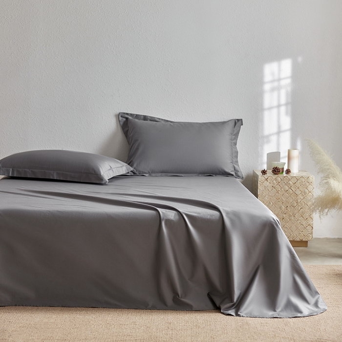 91家纺网 家纺一手货源 找家纺 轩和家居 2025新款50S贡缎长绒棉纯棉单床单单品床单床单单件 梦境灰