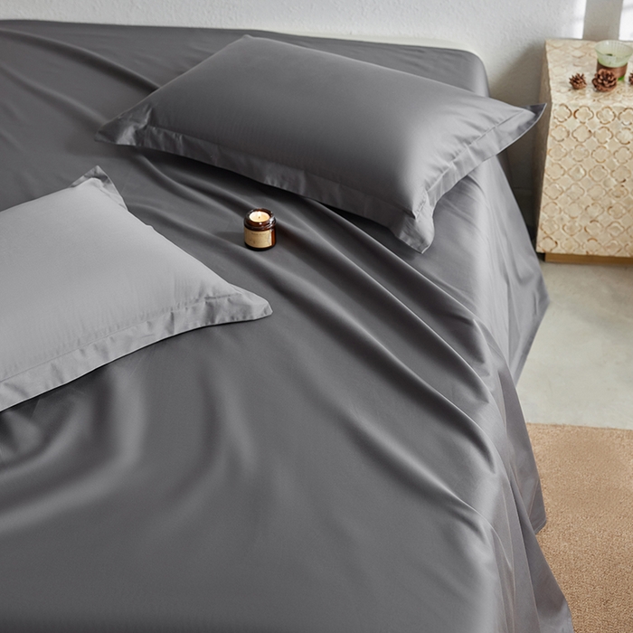 91家纺网 家纺一手货源 找家纺 轩和家居 2025新款50S贡缎长绒棉纯棉单床单单品床单床单单件 梦境灰