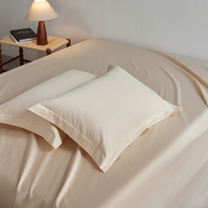 91家纺网 家纺一手货源 找家纺 轩和家居 2025新款50S贡缎长绒棉纯棉单枕套单品枕套枕套单件 浅香槟