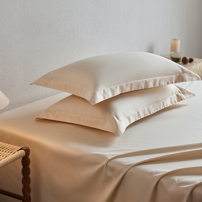 91家纺网 家纺一手货源 找家纺 轩和家居 2025新款50S贡缎长绒棉纯棉单枕套单品枕套枕套单件 浅香槟