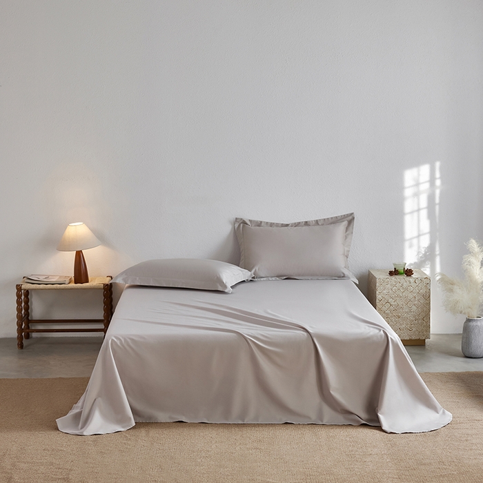 轩和家居 2025新款50S贡缎长绒棉纯棉单床单单品床单床单单件 迷雾灰