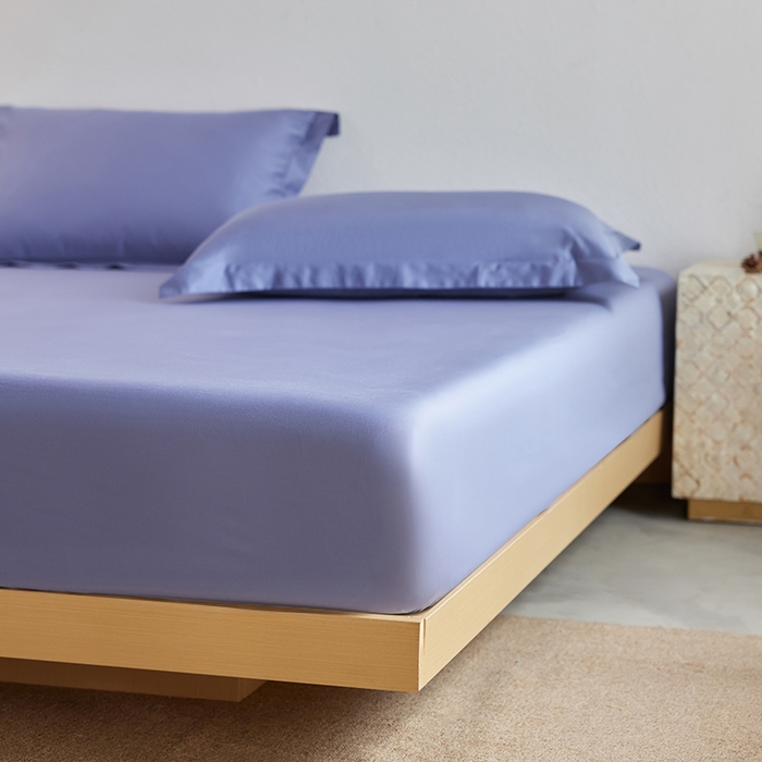 91家纺网 家纺一手货源 找家纺 轩和家居 2025新款50S贡缎长绒棉纯棉单床笠单品床笠床笠单件 海茵蓝