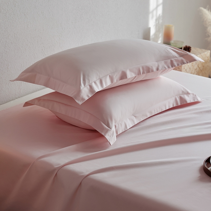 91家纺网 家纺一手货源 找家纺 轩和家居 2025新款50S贡缎长绒棉纯棉单枕套单品枕套枕套单件 夏恋粉