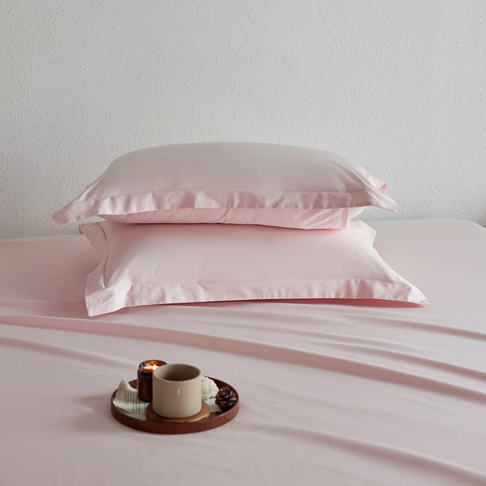 91家纺网 家纺一手货源 找家纺 轩和家居 2025新款50S贡缎长绒棉纯棉单枕套单品枕套枕套单件 夏恋粉