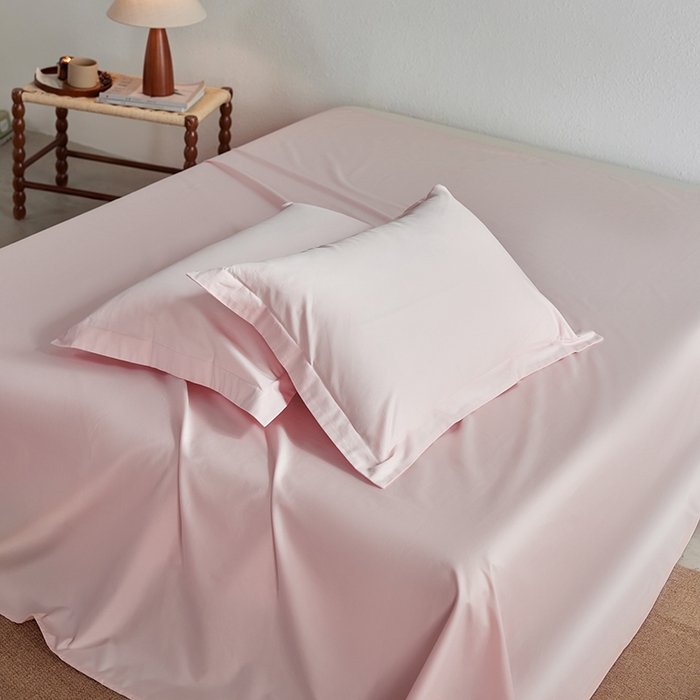 91家纺网 家纺一手货源 找家纺 轩和家居 2025新款50S贡缎长绒棉纯棉单枕套单品枕套枕套单件 夏恋粉