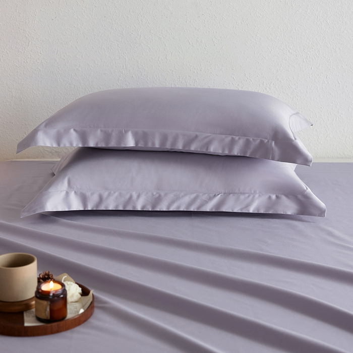 91家纺网 家纺一手货源 找家纺 轩和家居 2025新款50S贡缎长绒棉纯棉单枕套单品枕套枕套单件 仙仙紫