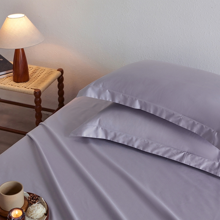 91家纺网 家纺一手货源 找家纺 轩和家居 2025新款50S贡缎长绒棉纯棉单枕套单品枕套枕套单件 仙仙紫