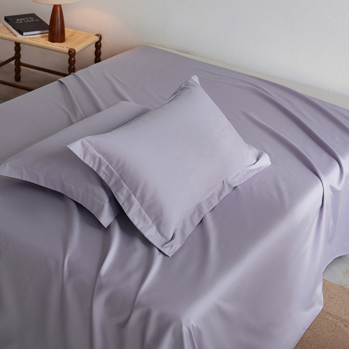 91家纺网 家纺一手货源 找家纺 轩和家居 2025新款50S贡缎长绒棉纯棉单枕套单品枕套枕套单件 仙仙紫