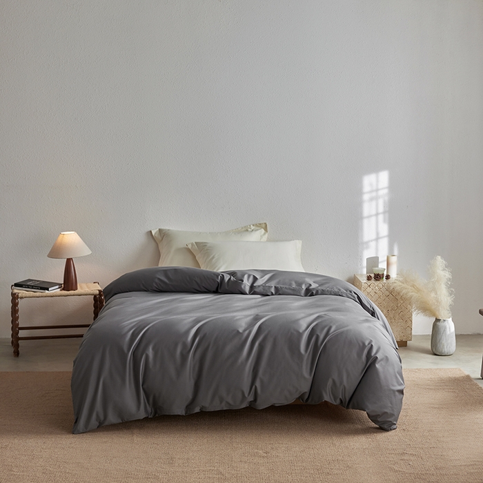 91家纺网 家纺一手货源 找家纺 轩和家居 2025新款50S贡缎长绒棉纯棉单被套单品被套被套单件 梦境灰