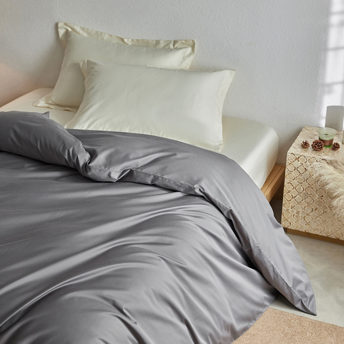 91家纺网 家纺一手货源 找家纺 轩和家居 2025新款50S贡缎长绒棉纯棉单被套单品被套被套单件 梦境灰