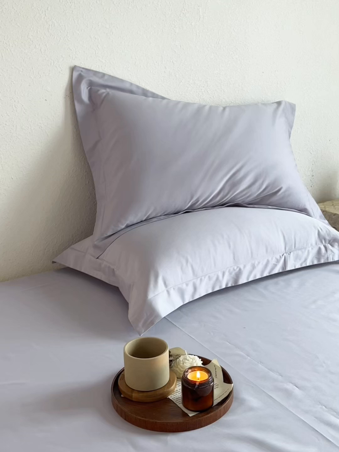 91家纺网 家纺一手货源 找家纺 轩和家居 2025新款50S贡缎长绒棉纯棉单枕套单品枕套枕套单件 仙仙紫