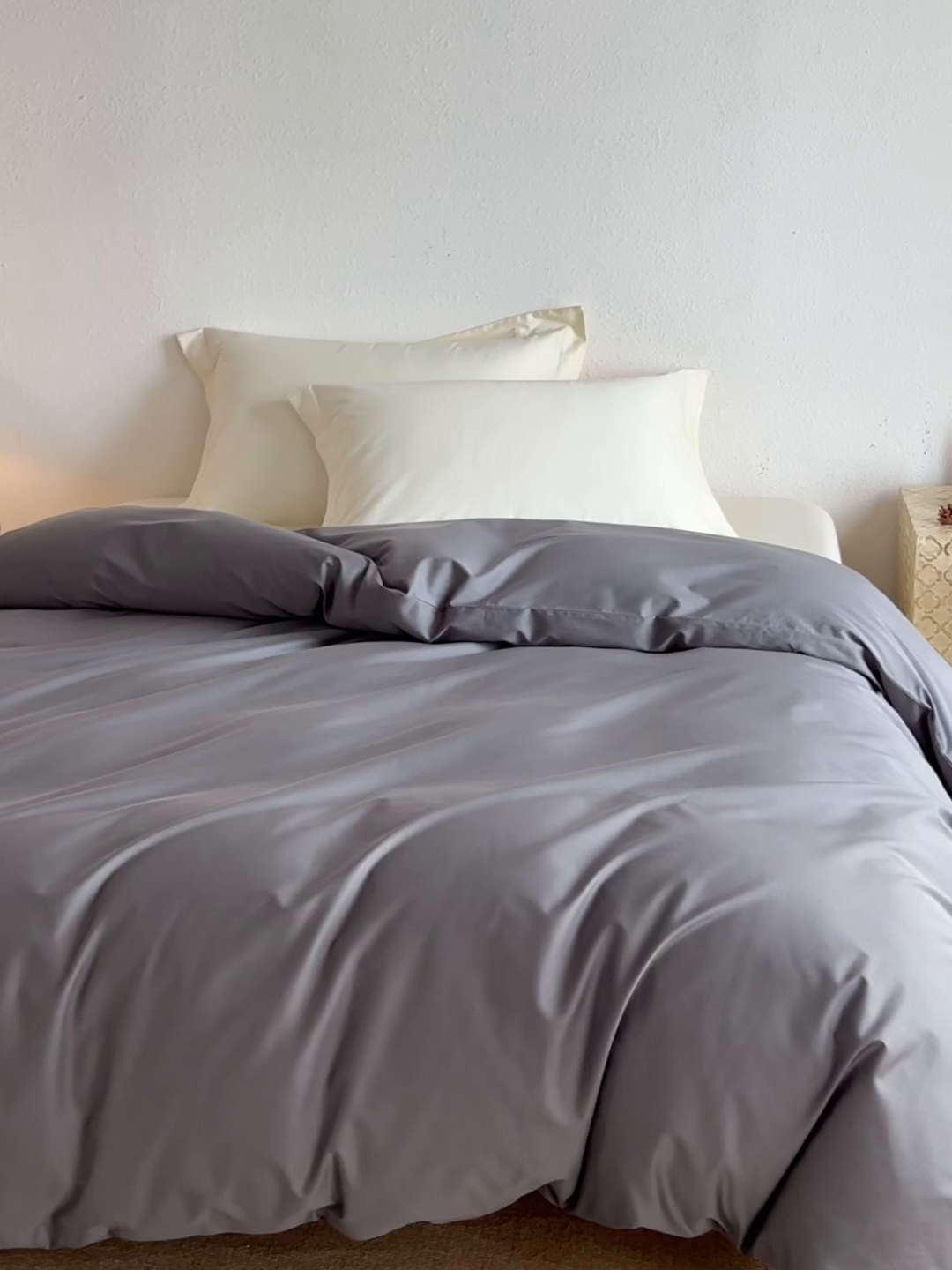 91家纺网 家纺一手货源 找家纺 轩和家居 2025新款50S贡缎长绒棉纯棉单被套单品被套被套单件 梦境灰