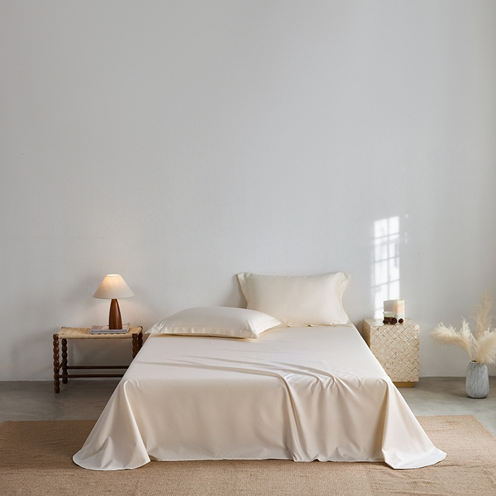 轩和家居 2025新款50S贡缎长绒棉纯棉单床单单品床单床单单件 奶芋黄