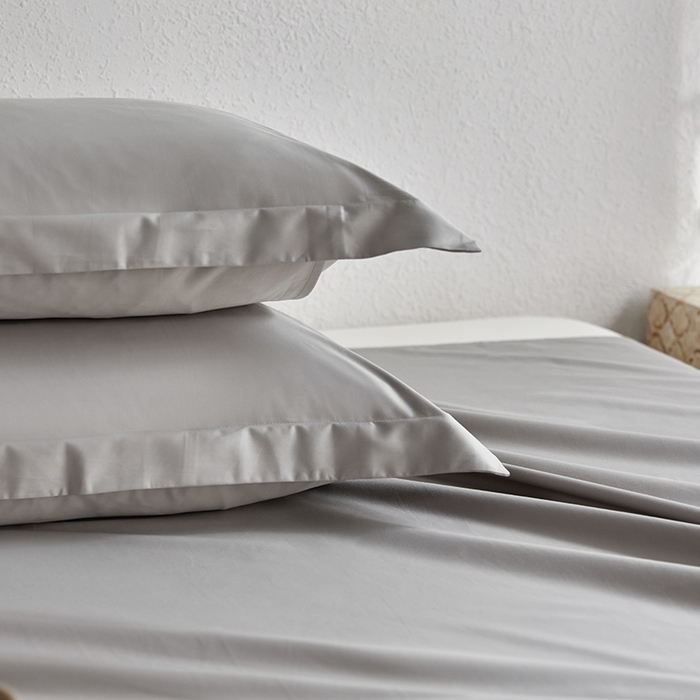 91家纺网 家纺一手货源 找家纺 轩和家居 2025新款50S贡缎长绒棉纯棉单枕套单品枕套枕套单件 雅士灰