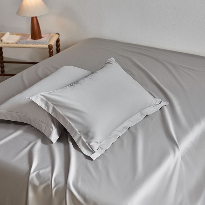 91家纺网 家纺一手货源 找家纺 轩和家居 2025新款50S贡缎长绒棉纯棉单枕套单品枕套枕套单件 雅士灰