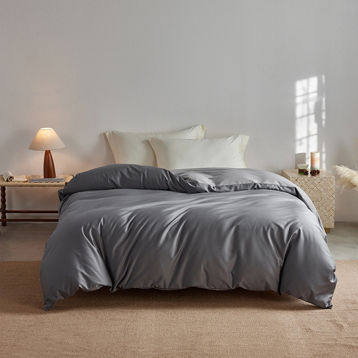 91家纺网 家纺一手货源 找家纺 轩和家居 2025新款50S贡缎长绒棉纯棉单被套单品被套被套单件 梦境灰+雅士灰