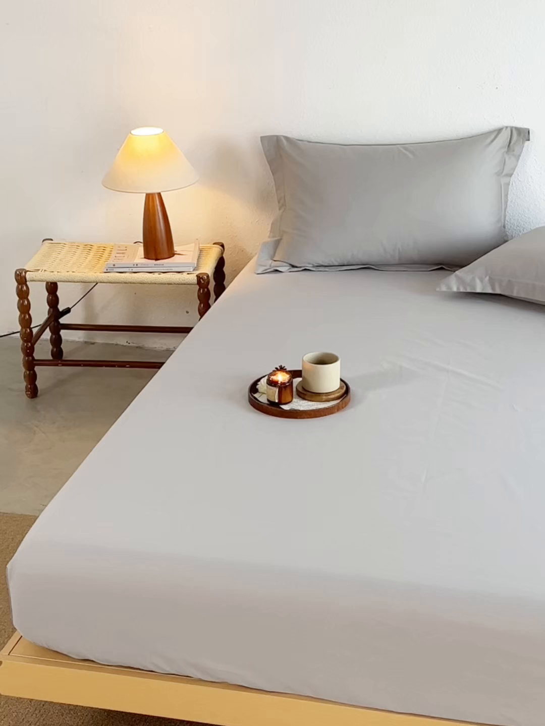 91家纺网 家纺一手货源 找家纺 轩和家居 2025新款50S贡缎长绒棉纯棉单枕套单品枕套枕套单件 雅士灰