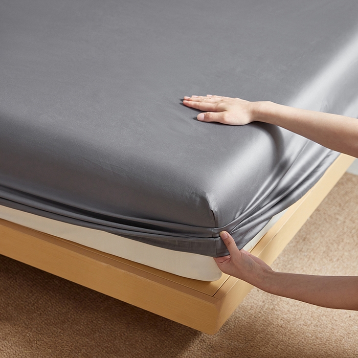 91家纺网 家纺一手货源 找家纺 轩和家居 2025新款50S贡缎长绒棉纯棉单床笠单品床笠床笠单件 梦境灰