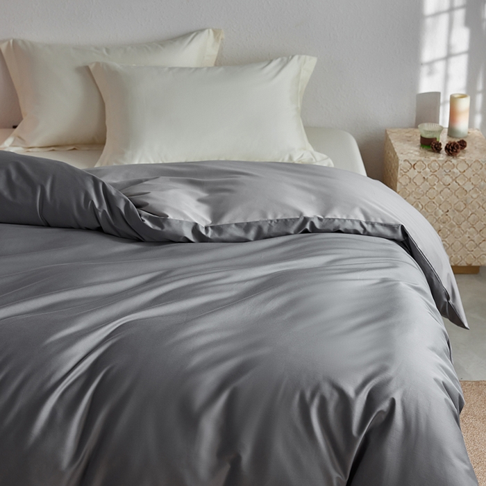 91家纺网 家纺一手货源 找家纺 轩和家居 2025新款50S贡缎长绒棉纯棉单被套单品被套被套单件 梦境灰+雅士灰