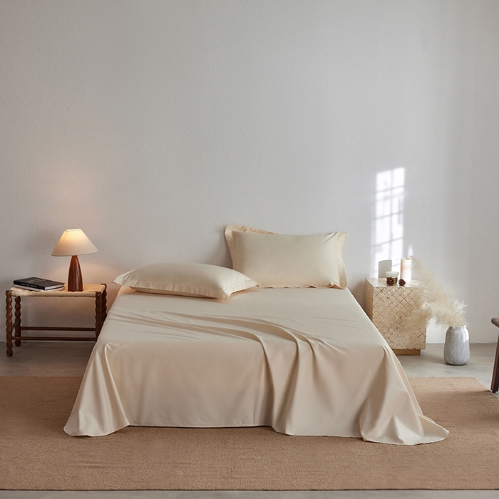 轩和家居 2025新款50S贡缎长绒棉纯棉单床单单品床单床单单件 浅香槟