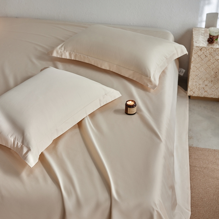 91家纺网 家纺一手货源 找家纺 轩和家居 2025新款50S贡缎长绒棉纯棉单床单单品床单床单单件 浅香槟