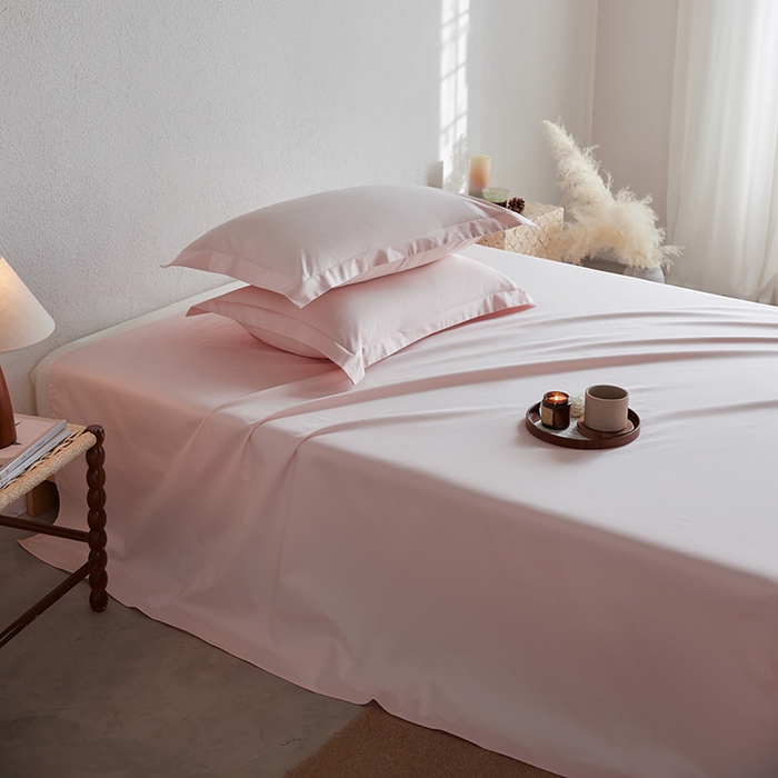 91家纺网 家纺一手货源 找家纺 轩和家居 2025新款50S贡缎长绒棉纯棉单床单单品床单床单单件 夏恋粉