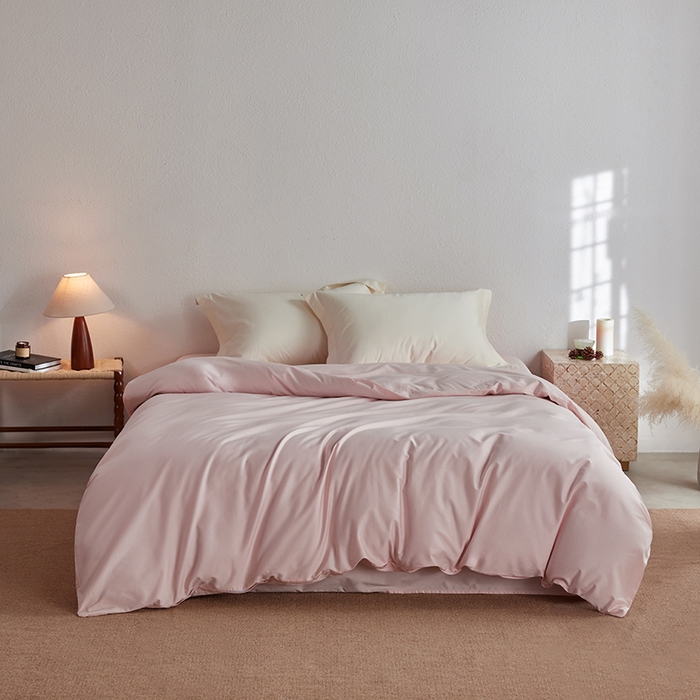 91家纺网 家纺一手货源 找家纺 轩和家居 2025新款50S贡缎长绒棉纯棉单被套单品被套被套单件 夏恋粉