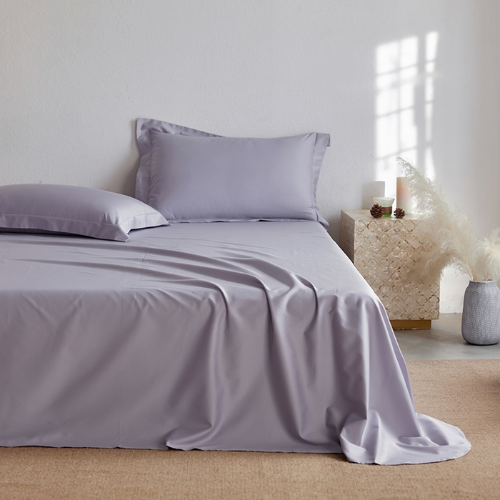 91家纺网 家纺一手货源 找家纺 轩和家居 2025新款50S贡缎长绒棉纯棉单床单单品床单床单单件 仙仙紫