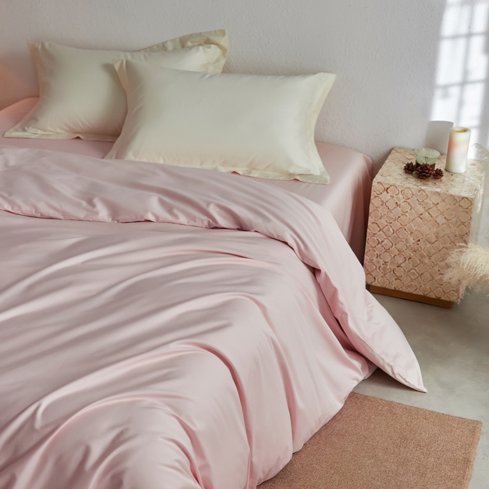 91家纺网 家纺一手货源 找家纺 轩和家居 2025新款50S贡缎长绒棉纯棉单被套单品被套被套单件 夏恋粉