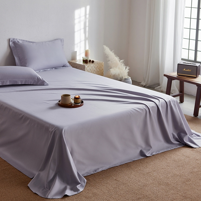 91家纺网 家纺一手货源 找家纺 轩和家居 2025新款50S贡缎长绒棉纯棉单床单单品床单床单单件 仙仙紫